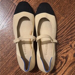 Rothy’s Cream and Black Mary Janes